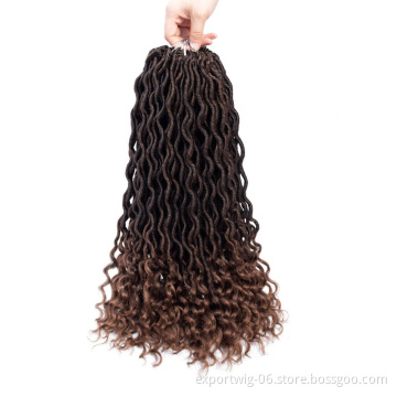 Curly Wave Goddess Faux Dread Straight Gypsy Synthetic Crochet Braids Locs Braid Hair Extensions curly goddess locs hair